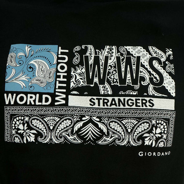 Men's World Without Strangers Print Tee - Slim Fit, Crew Neck, Cotton