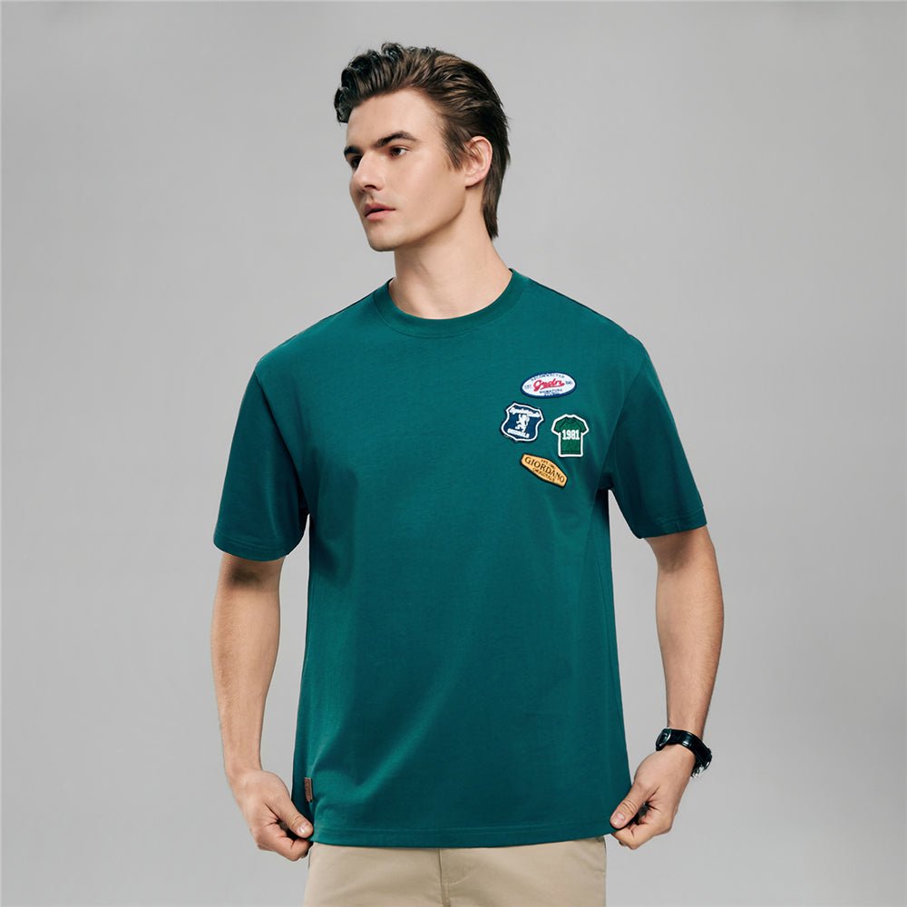 Men's Relaxed Fit Multi-Badge Graphic Tee