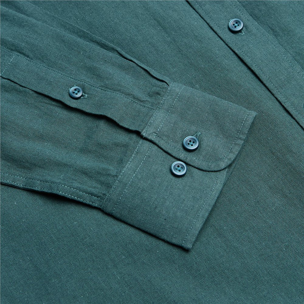 Men's Slim Linen Cotton Solid Shirt