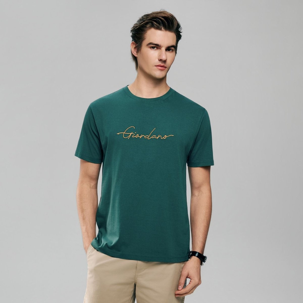 Men’s Slim Fit Cotton Signature Print Tee