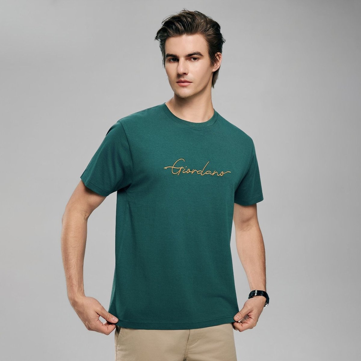 Men’s Slim Fit Cotton Signature Print Tee