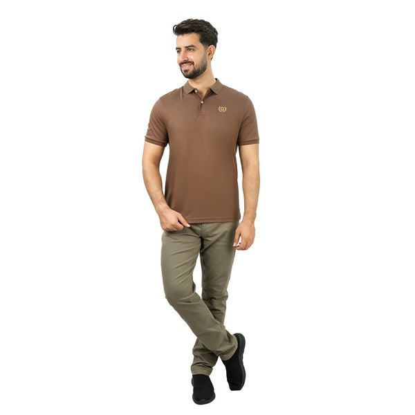 Cotton Interlock Flat Knit Color Short Sleeve Slim Embroidered Solid Polo (Liquid Touch)