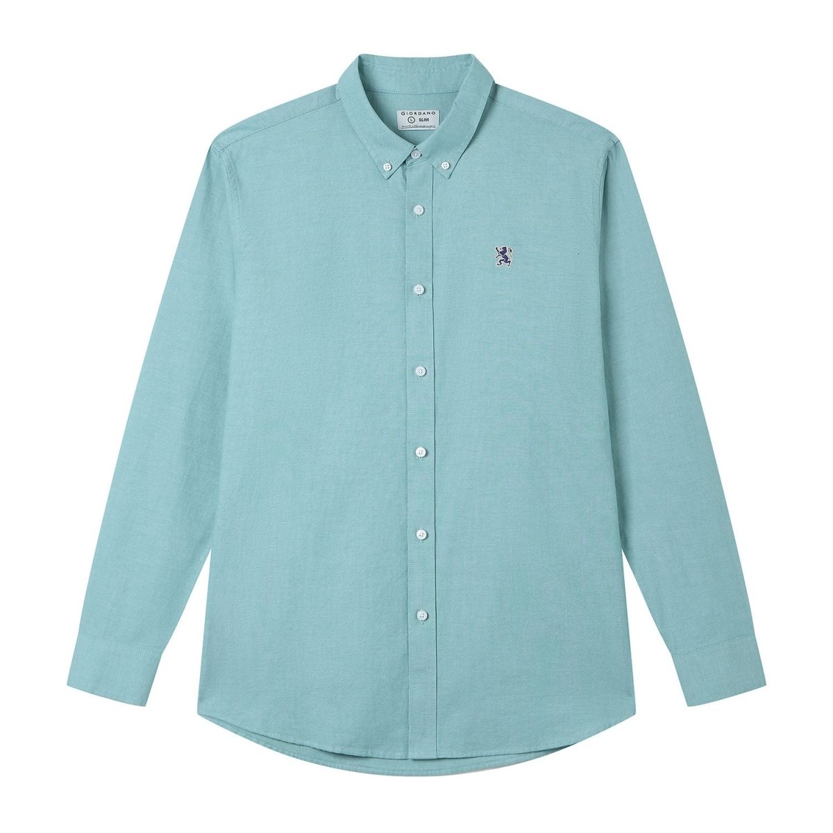 Men's Cotton Slim Oxford Shirt With Embroidery