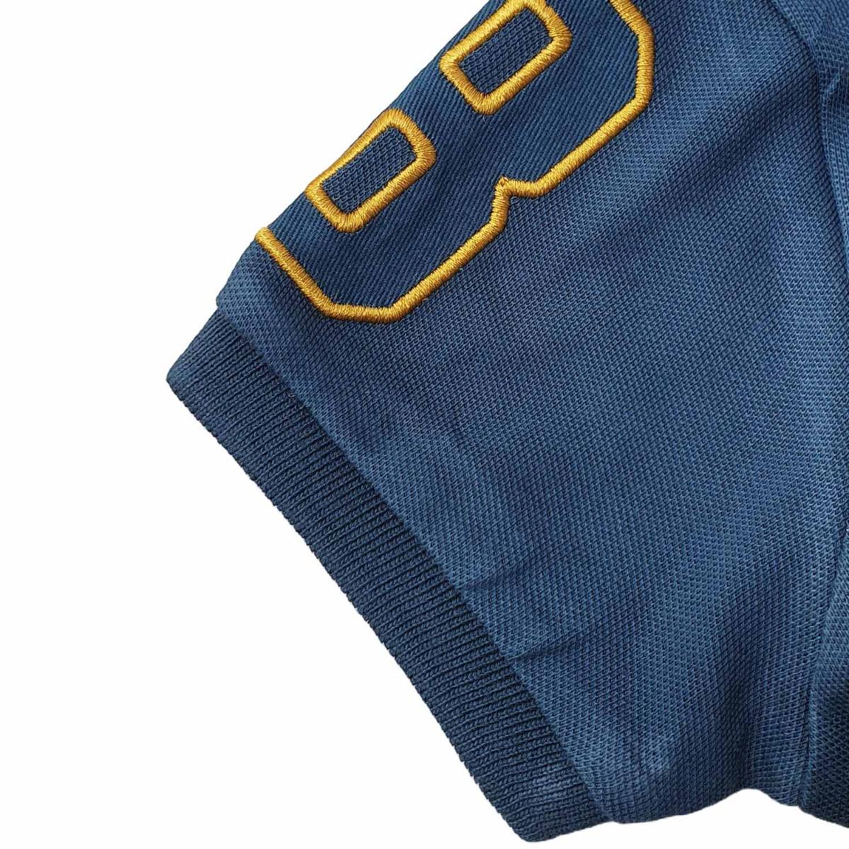 JUNIOR Cotton/Lycra Pique Knitted Collar Short Sleeve Slim Embrdry Bold Polo