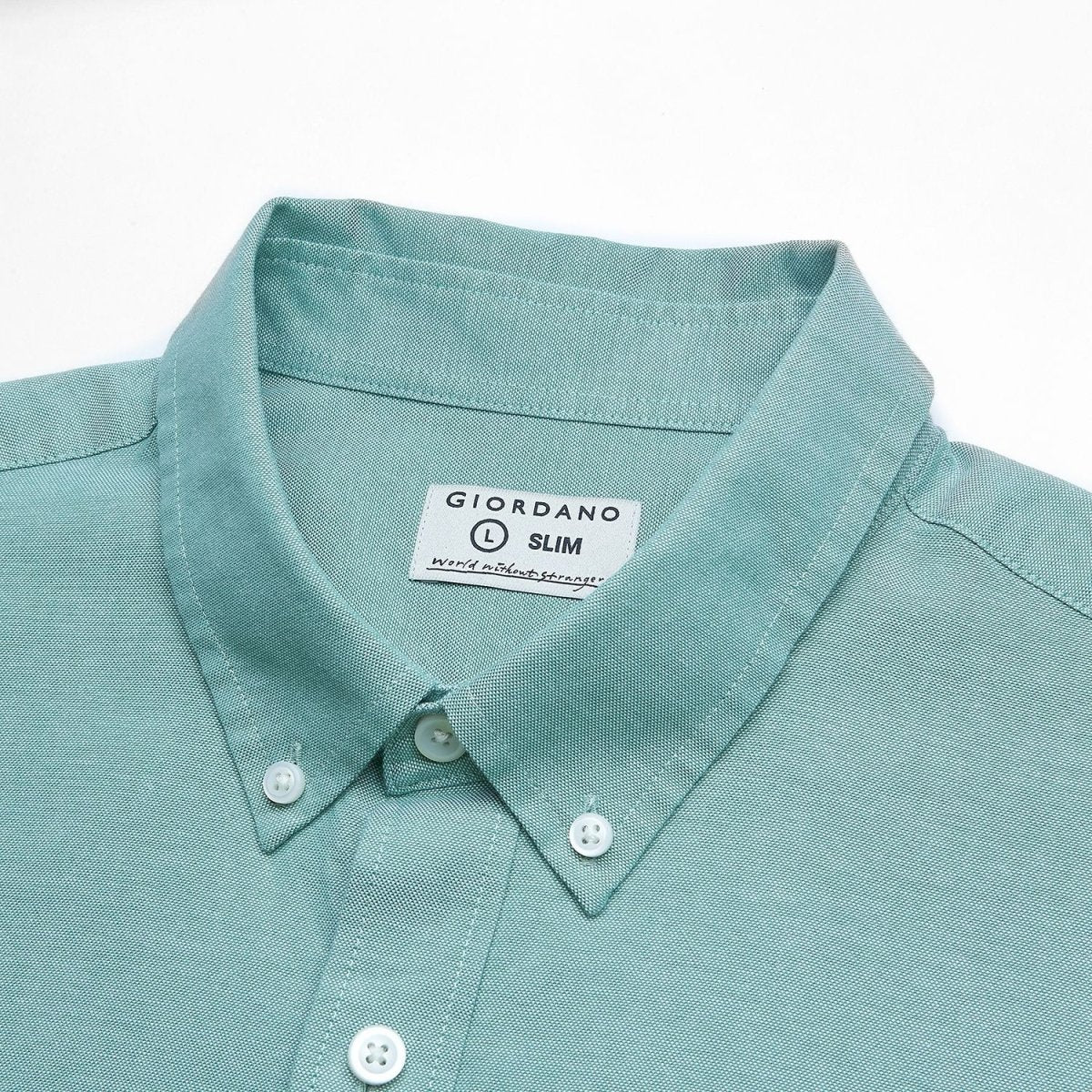Men's Cotton Slim Oxford Shirt With Embroidery