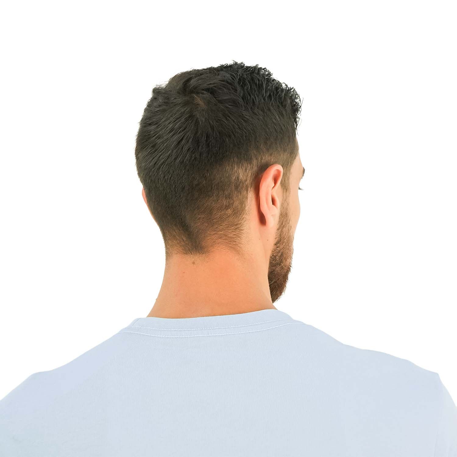 تي شيرت رجالي مطبوع عليه عبارة "عالم بلا غرباء" - قصة ضيقة، رقبة دائرية، قطن