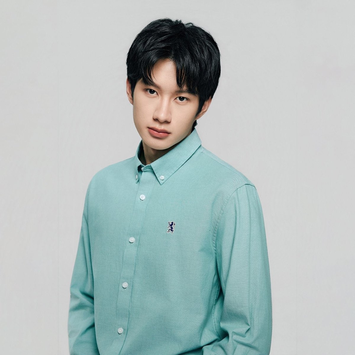 Men's Cotton Slim Oxford Shirt With Embroidery
