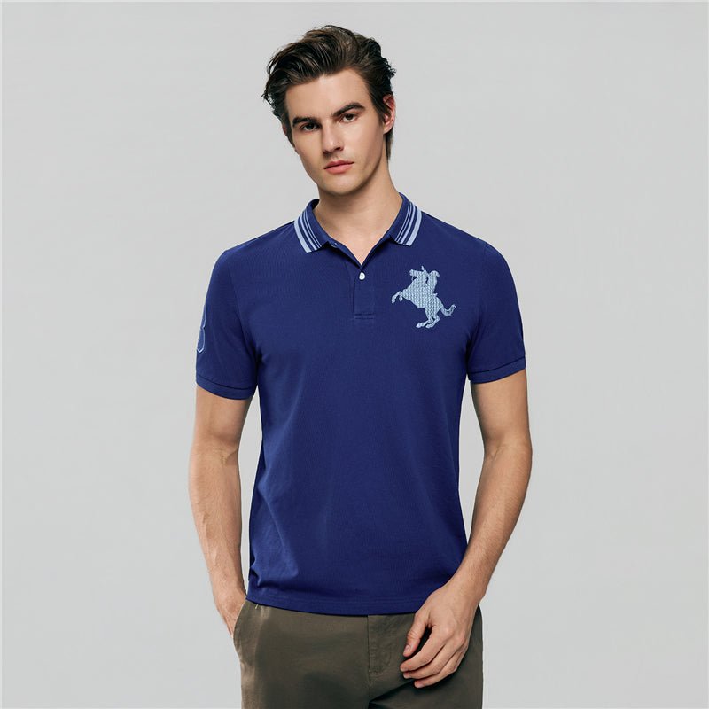 Men's Slim Cotton Lycra Napoleon Polo