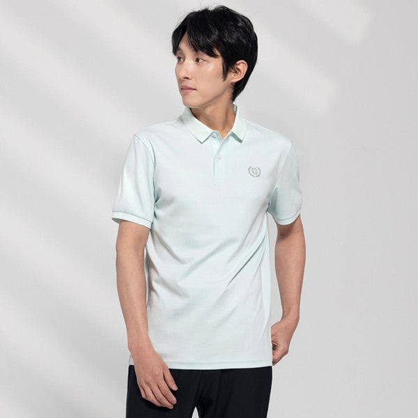 Cotton Interlock Flat Knit Color Short Sleeve Slim Embroidered Solid Polo (Liquid Touch)