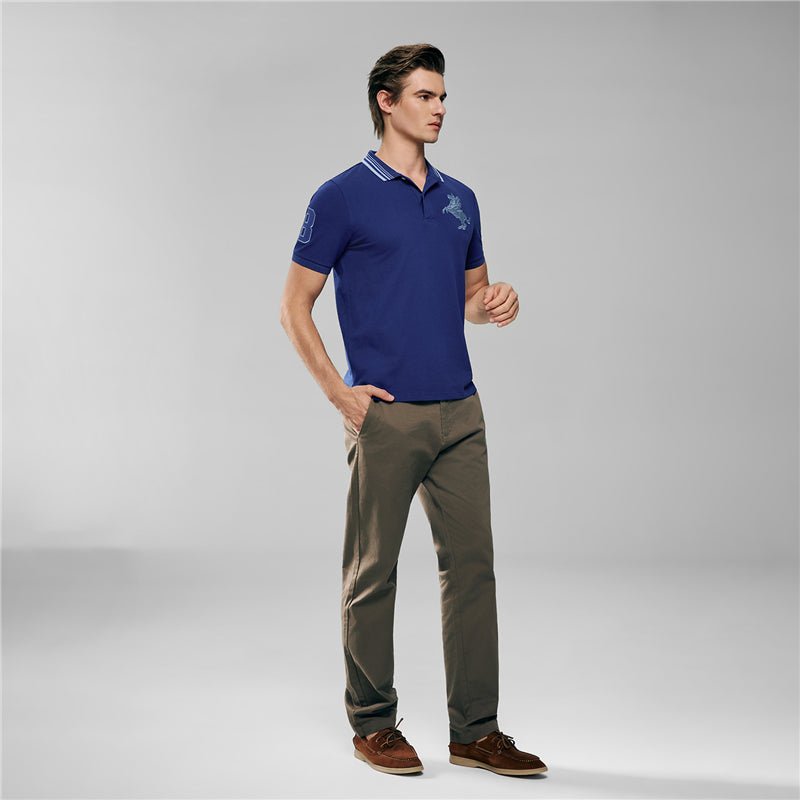 Men's Slim Cotton Lycra Napoleon Polo