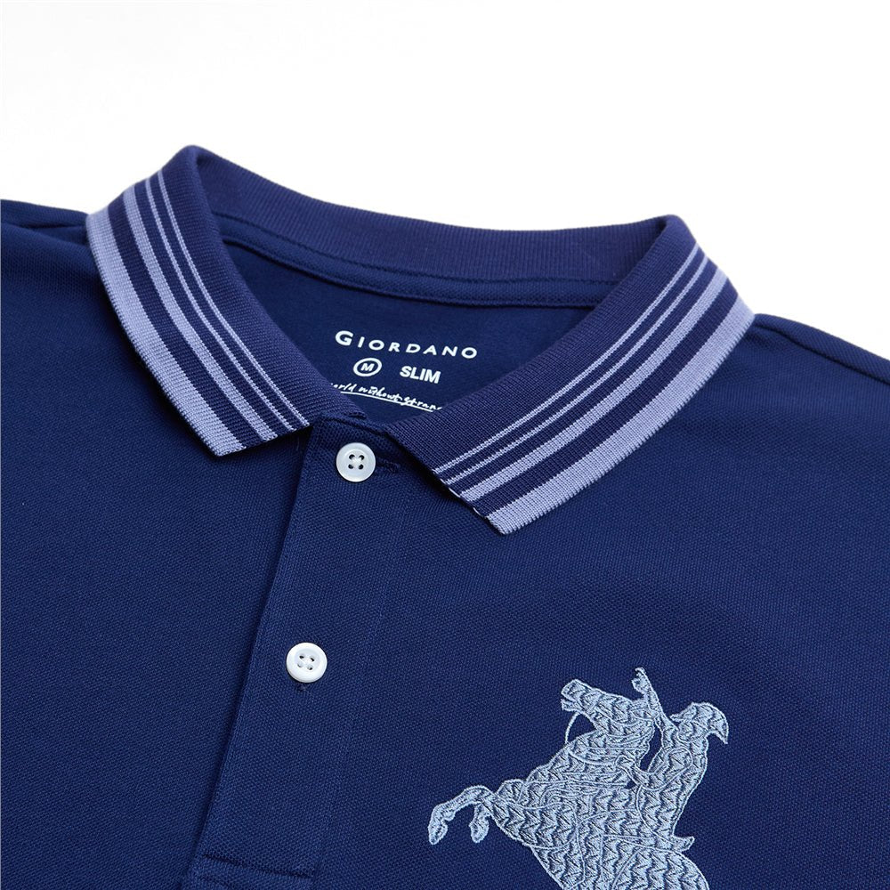 Men's Slim Cotton Lycra Napoleon Polo