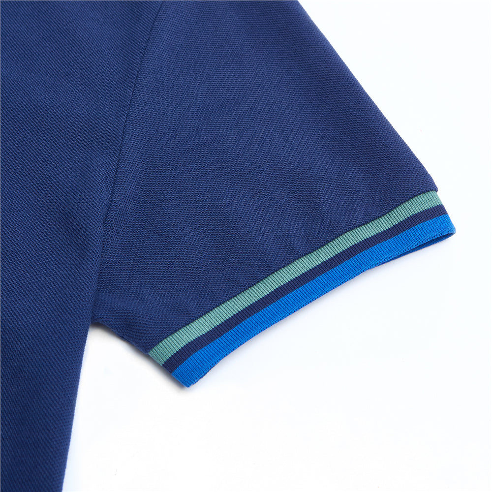 Men's Cotton Slim Performance Polo With Small Lion Embroidery