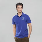 Men’s Cotton Slim Polo with 3D Lion Embroidery