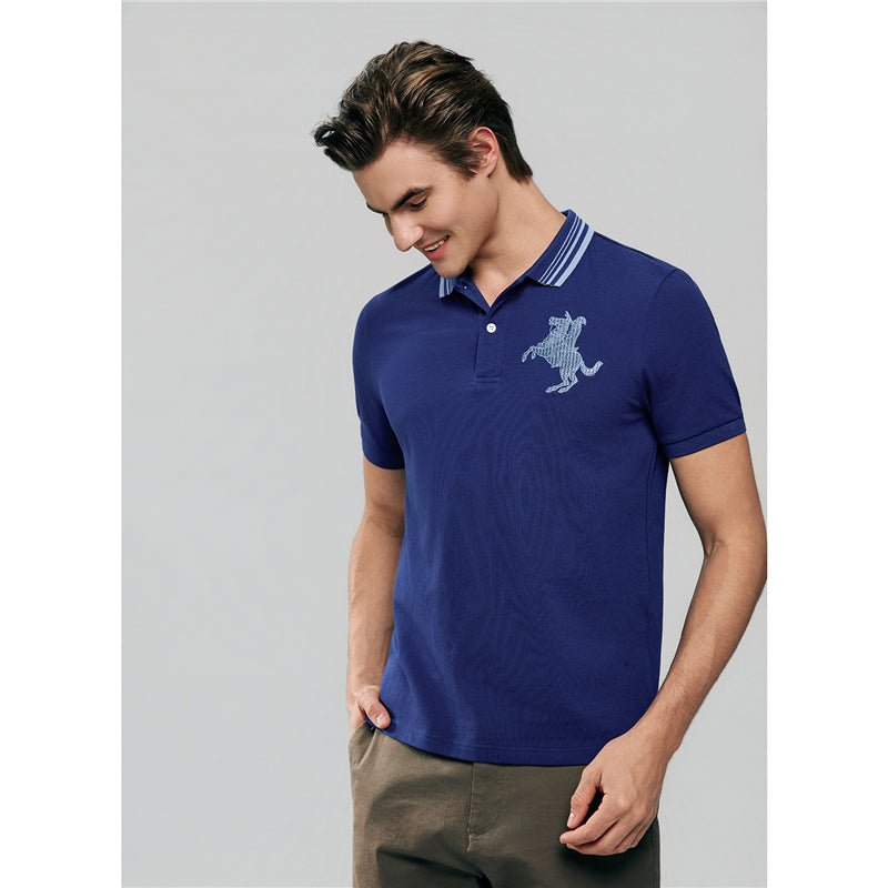 Men's Slim Cotton Lycra Napoleon Polo