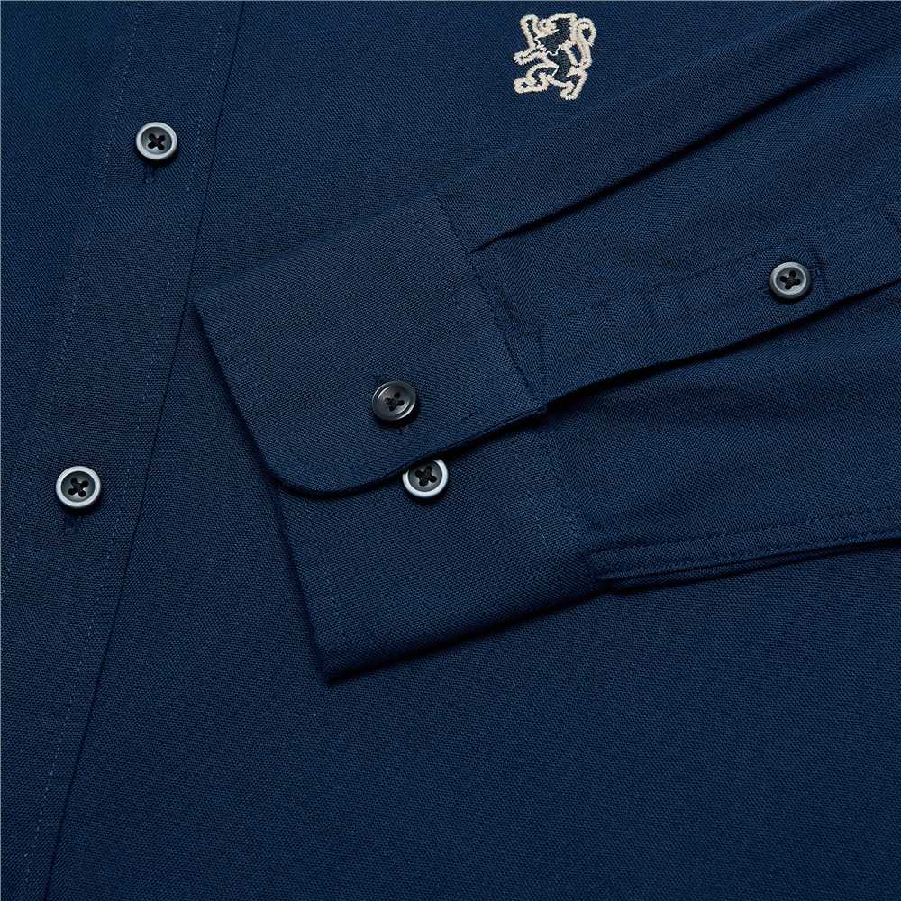 Men's Cotton Slim Oxford Shirt With Embroidery