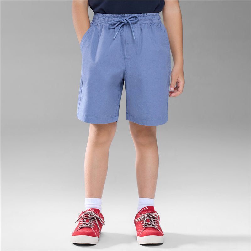 Kid's Cotton Twill Drawstring Shorts With Elastic Waist