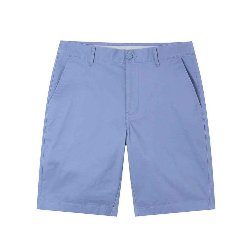 Men's Slim Twill Bermuda Shorts With Stretch Waist