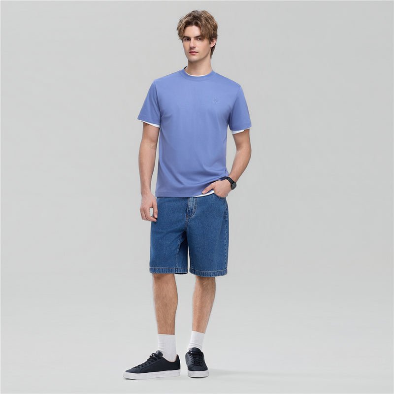 Men's Slim Fit Liquid Touch Cotton Crew Neck Tee