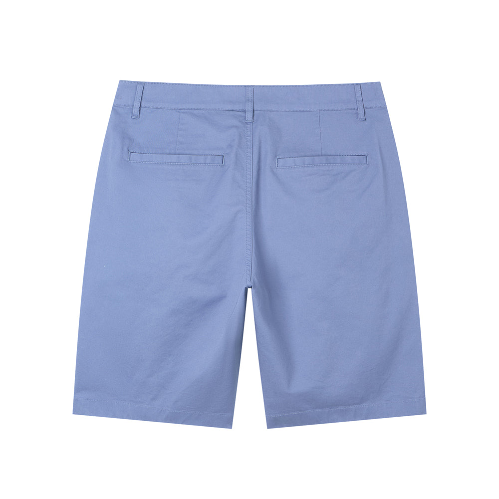Men's Slim Twill Bermuda Shorts With Stretch Waist
