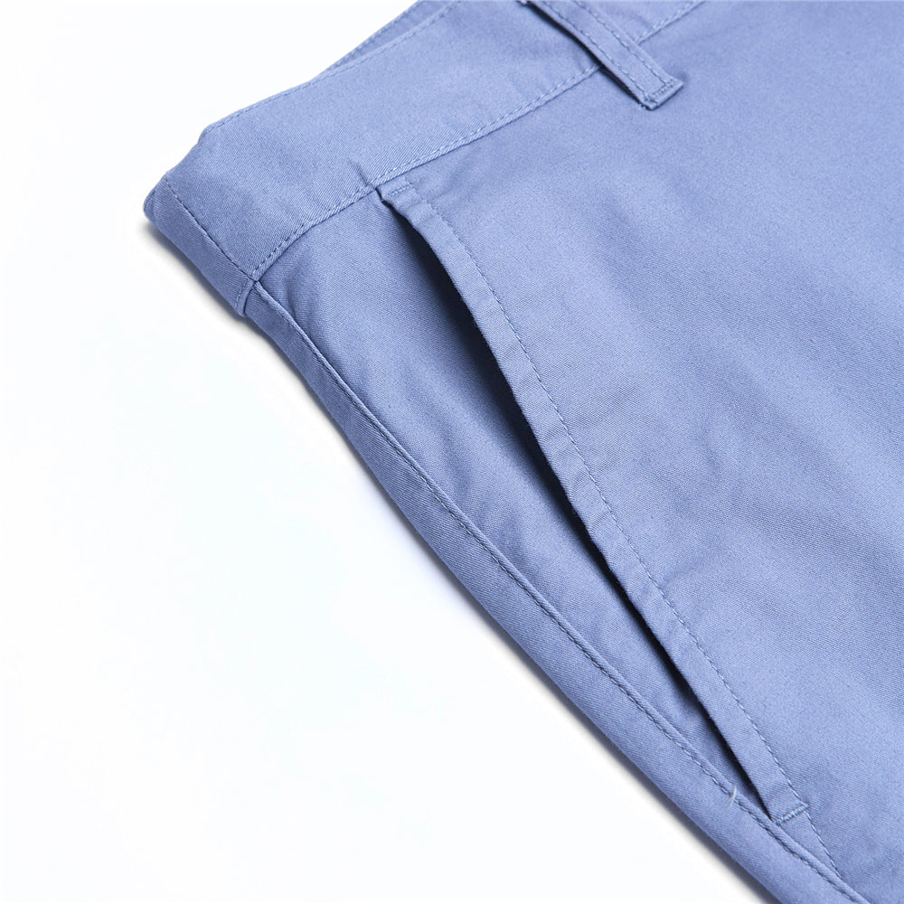 Men's Slim Twill Bermuda Shorts With Stretch Waist