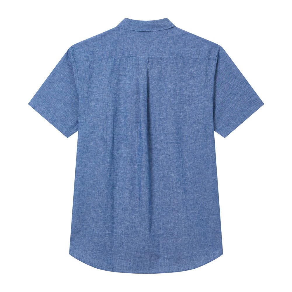 Men's Slim Linen Cotton Short-Sleeve Shirt
