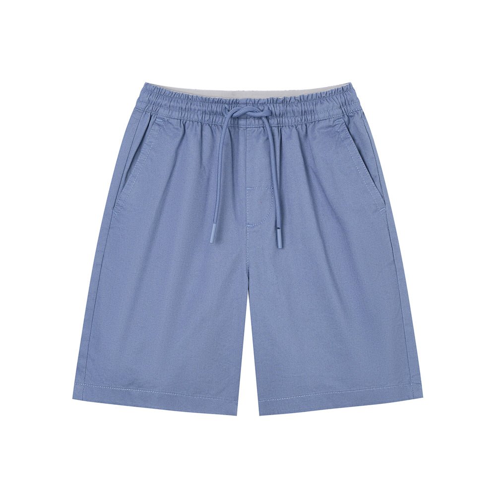 Kid's Cotton Twill Drawstring Shorts With Elastic Waist