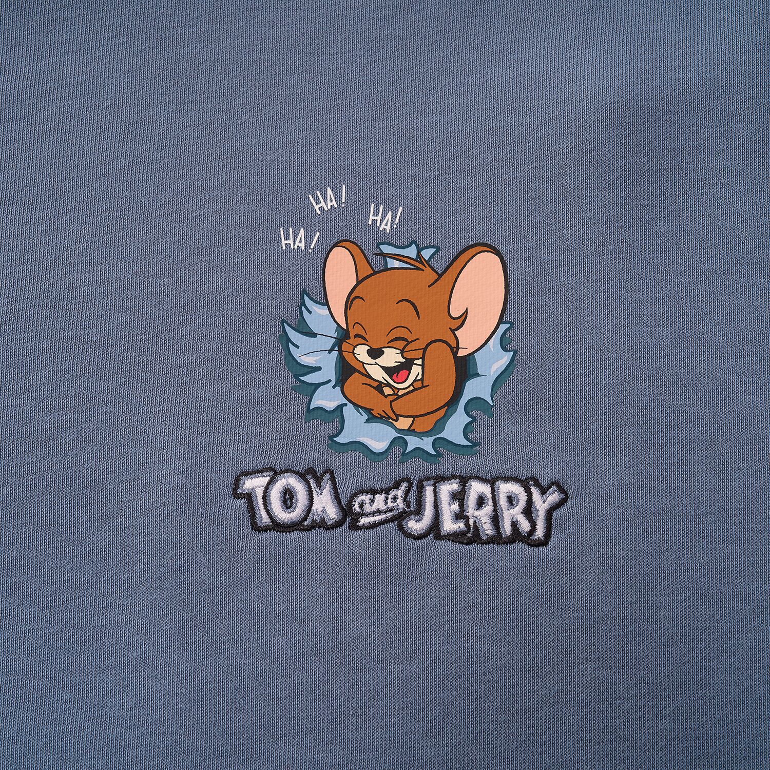 Men's Relaxed Fit Long Sleeve Tom & Jerry French Terry Sweatshirt