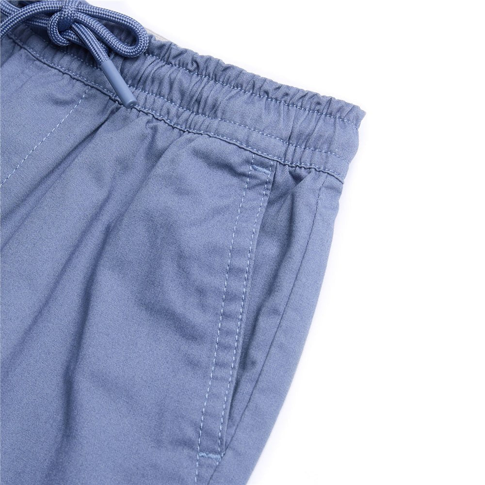 Kid's Cotton Twill Drawstring Shorts With Elastic Waist