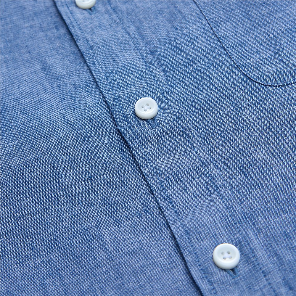 Men's Slim Linen Cotton Short-Sleeve Shirt