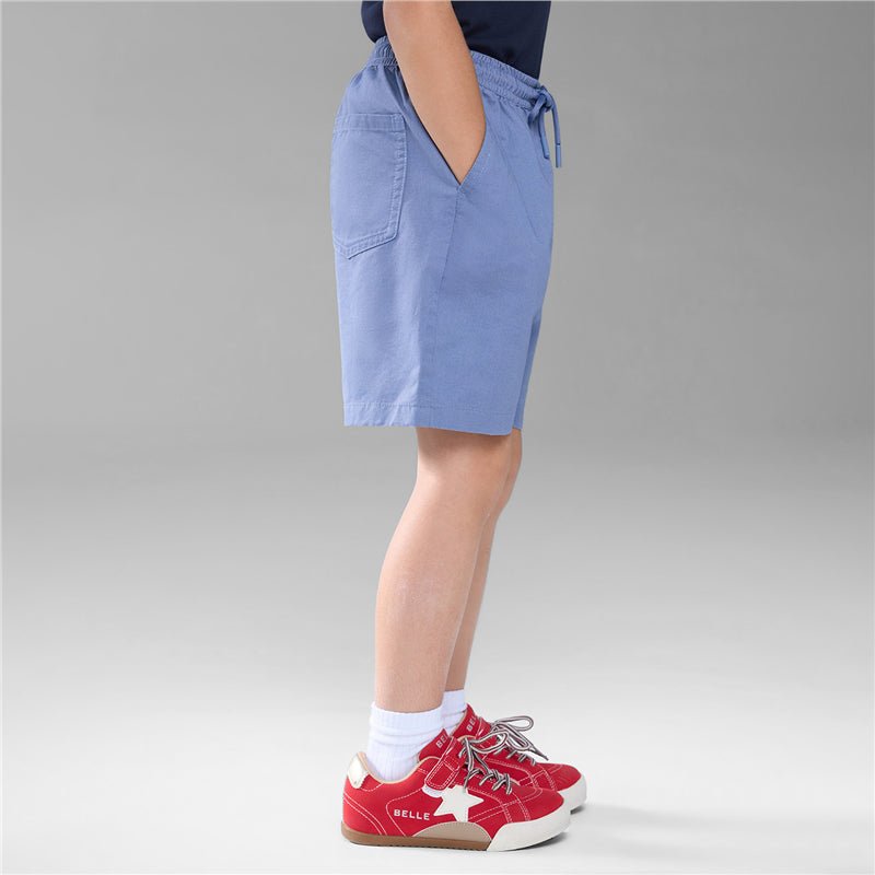 Kid's Cotton Twill Drawstring Shorts With Elastic Waist
