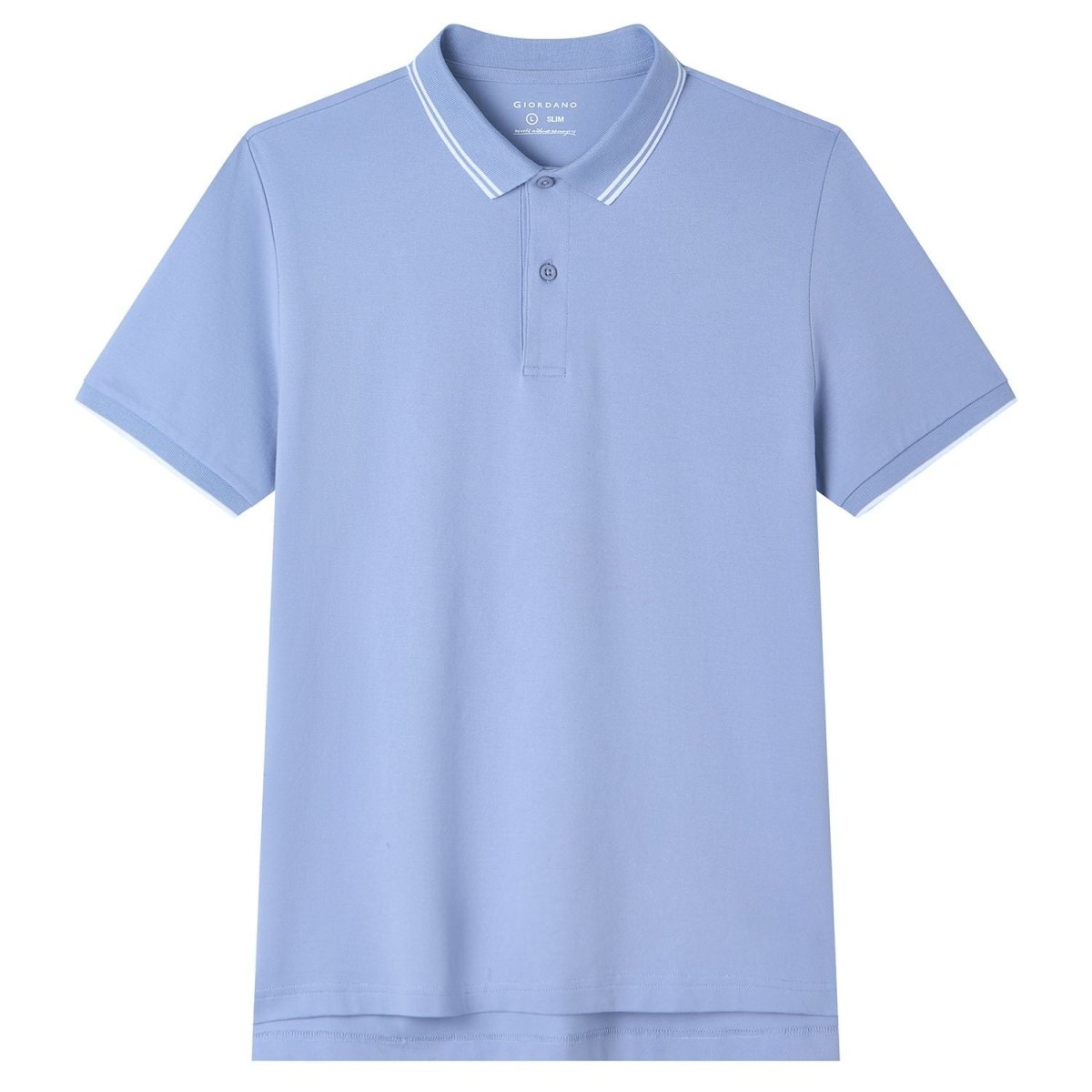 Men's Slim Pique Cotton Lycra Solid Polo with Flat Knit Collar