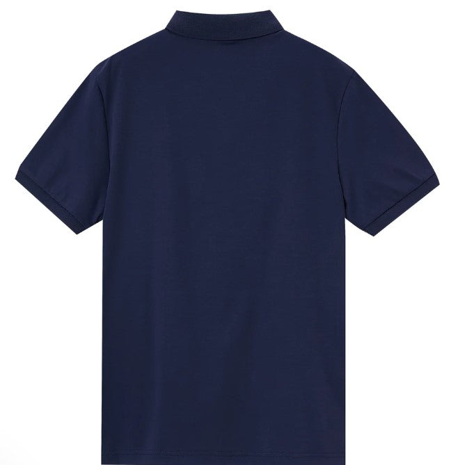 Cotton Interlock Flat Knit Color Short Sleeve Slim Embroidered Solid Polo (Liquid Touch)