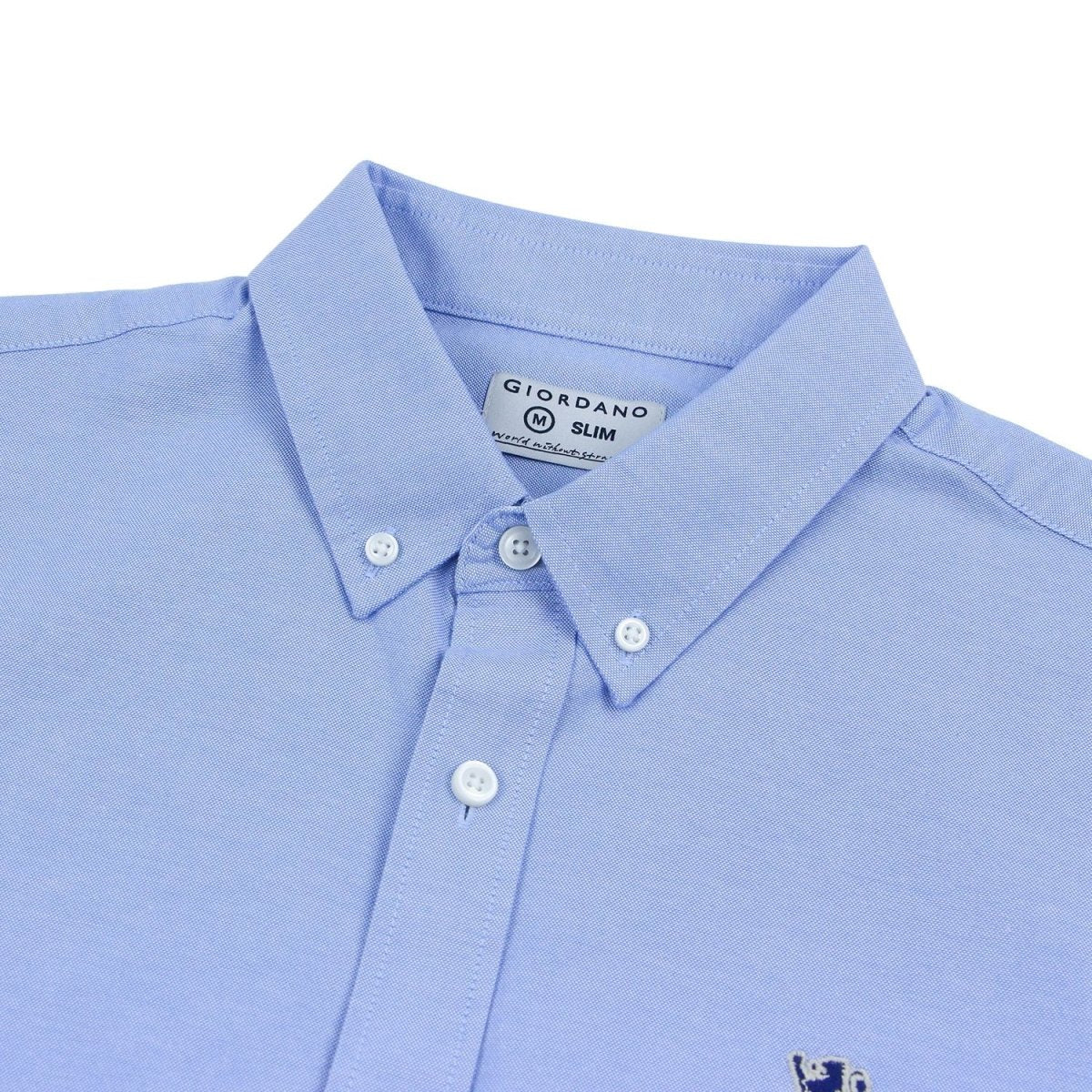 Men's Cotton Slim Oxford Shirt With Embroidery