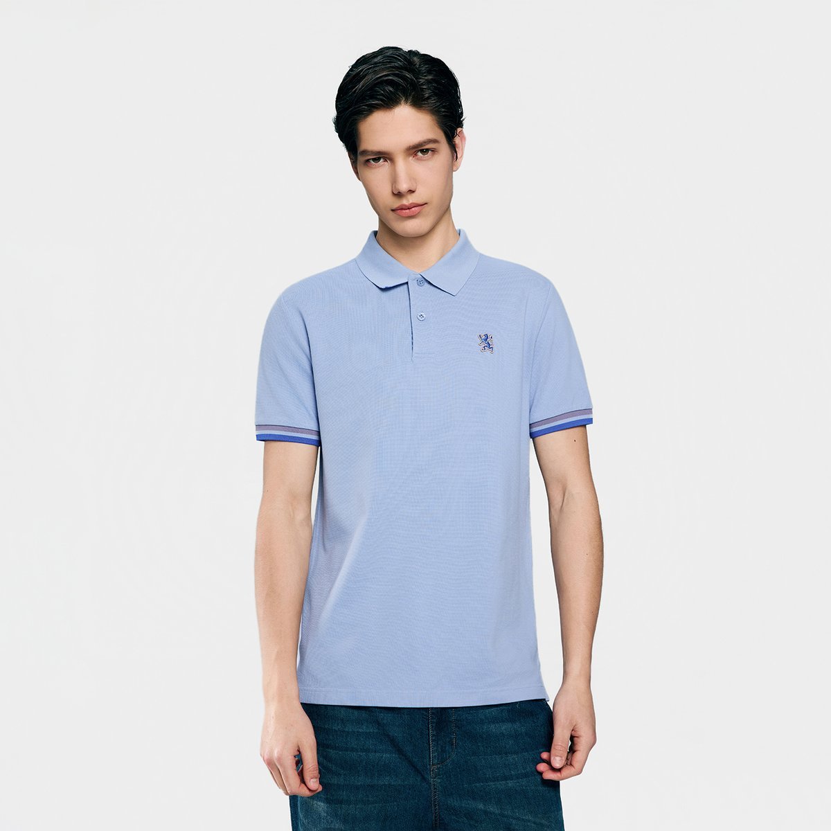 Men's Slim Fit Embroidered Solid Polo