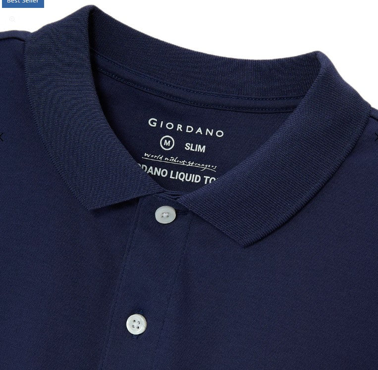 Cotton Interlock Flat Knit Color Short Sleeve Slim Embroidered Solid Polo (Liquid Touch)