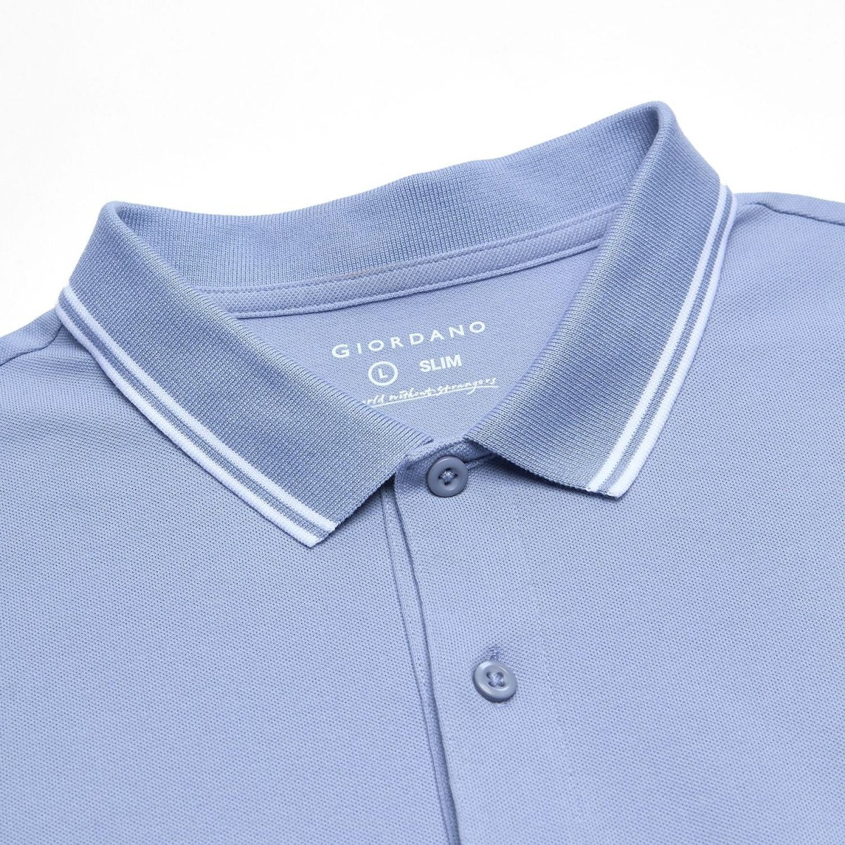 Men's Slim Pique Cotton Lycra Solid Polo with Flat Knit Collar