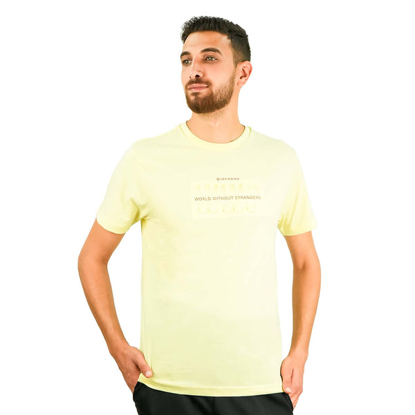 Men's World Without Strangers Print Tee - Slim Fit, Crew Neck, Cotton