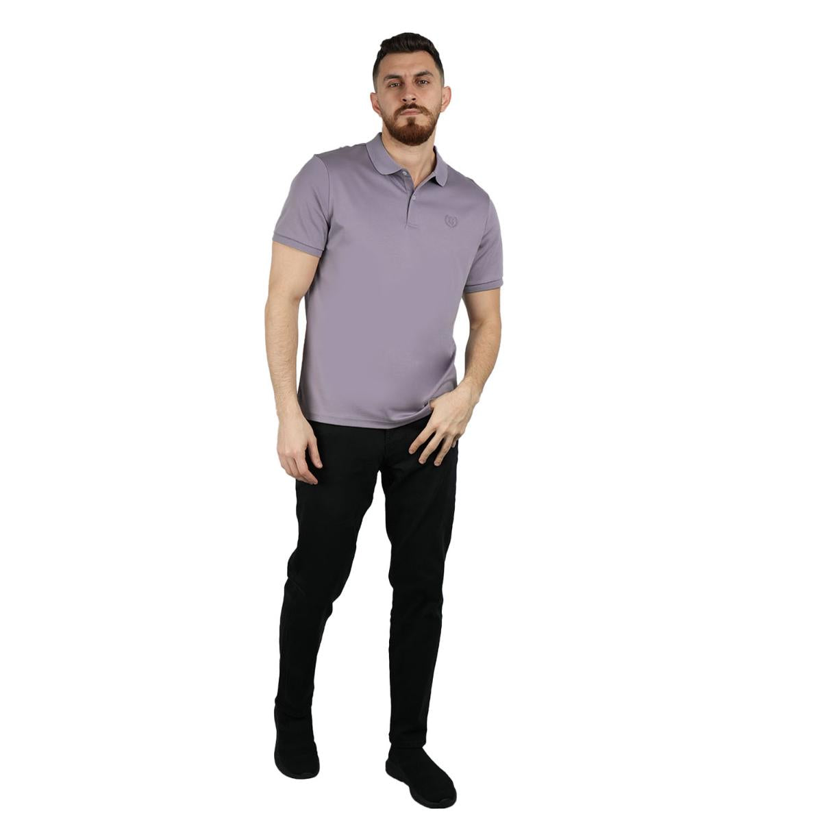 Cotton Interlock Flat Knit Color Short Sleeve Slim Embroidered Solid Polo (Liquid Touch)