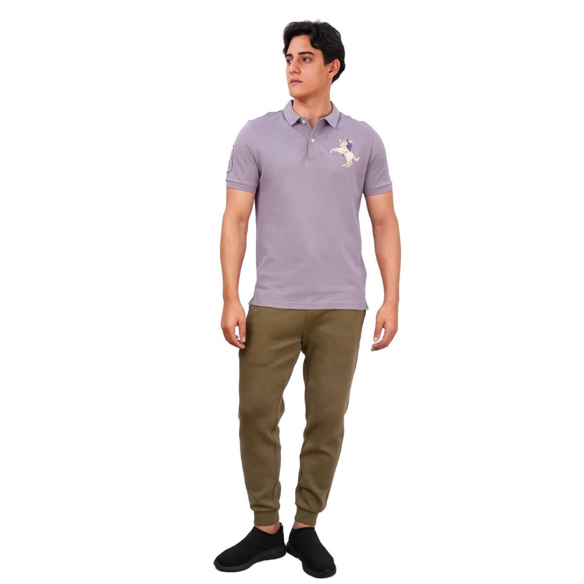 Men's Slim Fit Cotton Short Sleeve Napoleon Polo