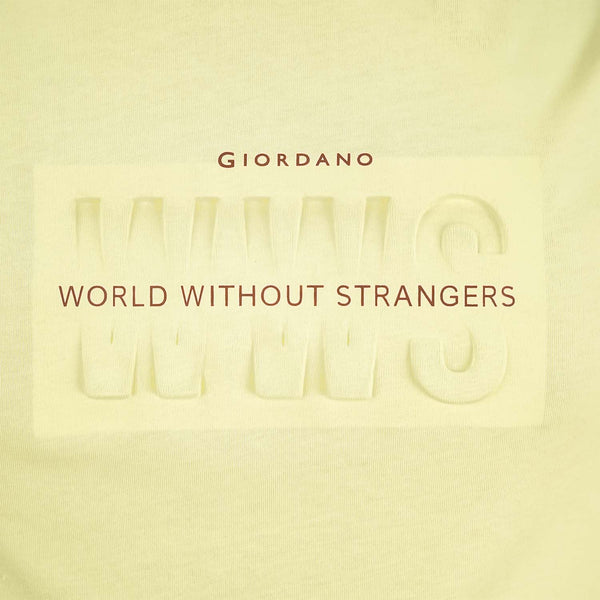 Men's World Without Strangers Print Tee - Slim Fit, Crew Neck, Cotton