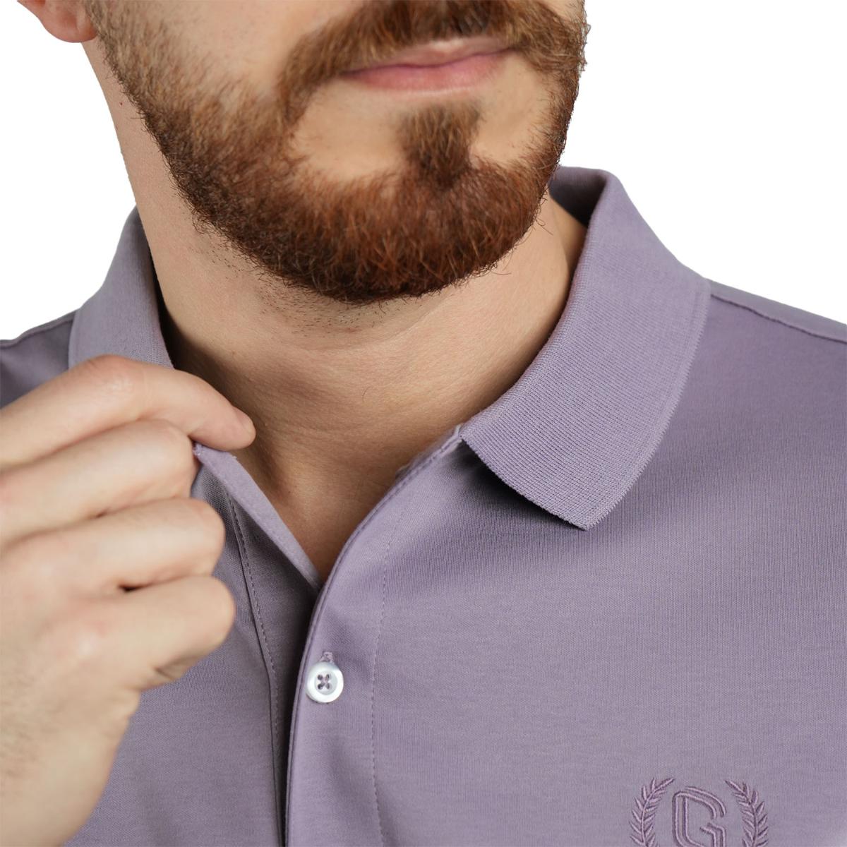 Cotton Interlock Flat Knit Color Short Sleeve Slim Embroidered Solid Polo (Liquid Touch)