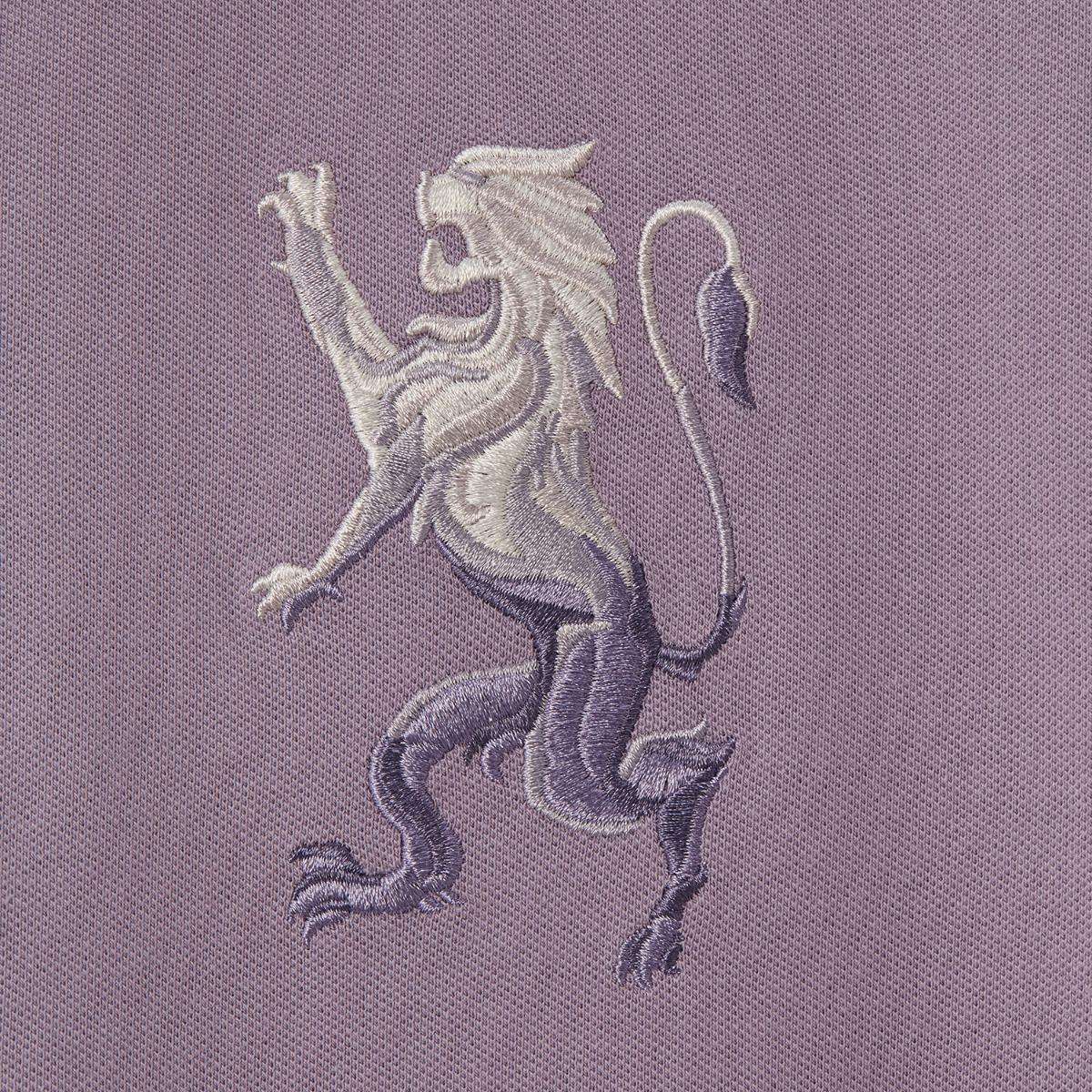 Men's 3D Lion Polo: Slim Fit, Bold Embroidery, Premium Pique