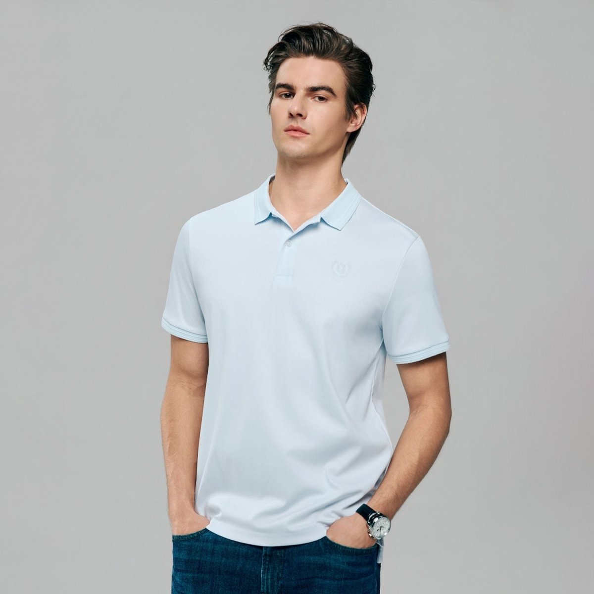 Men Slim Liquid Touch Cotton Polo Shirt