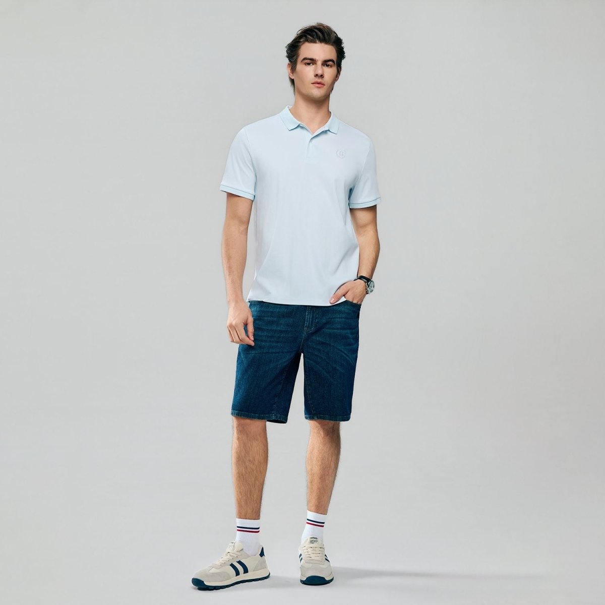 Men Slim Liquid Touch Cotton Polo Shirt