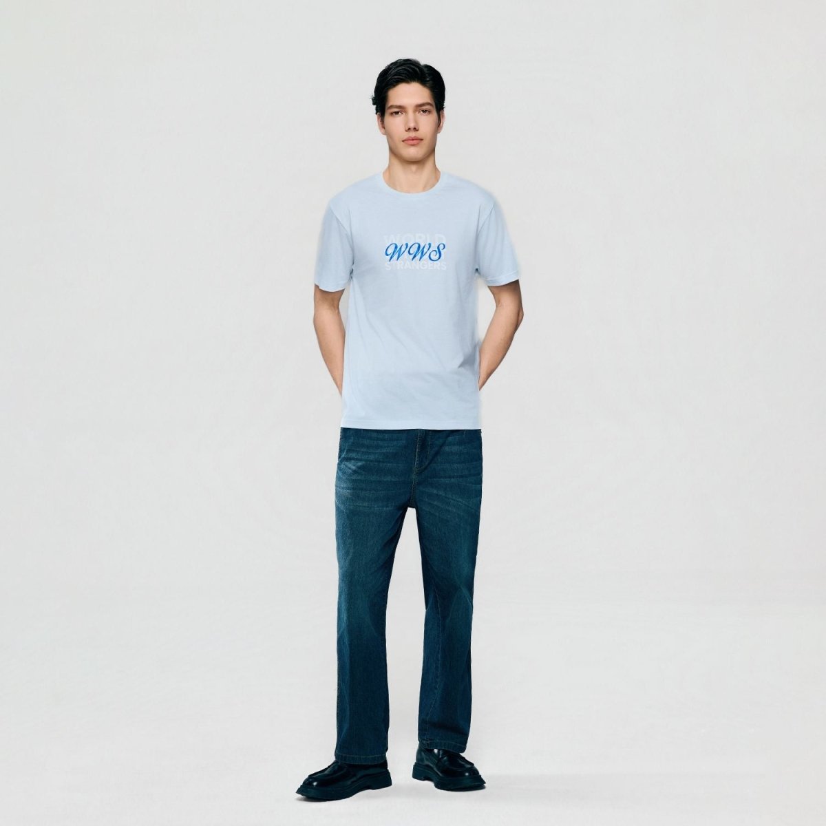 Men Slim World Without Strangers Print Tee