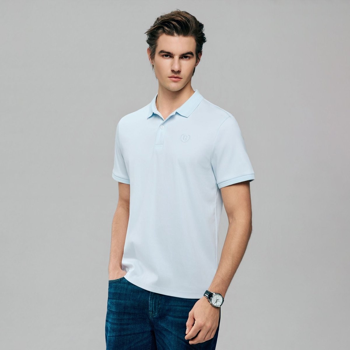 Men Slim Liquid Touch Cotton Polo Shirt
