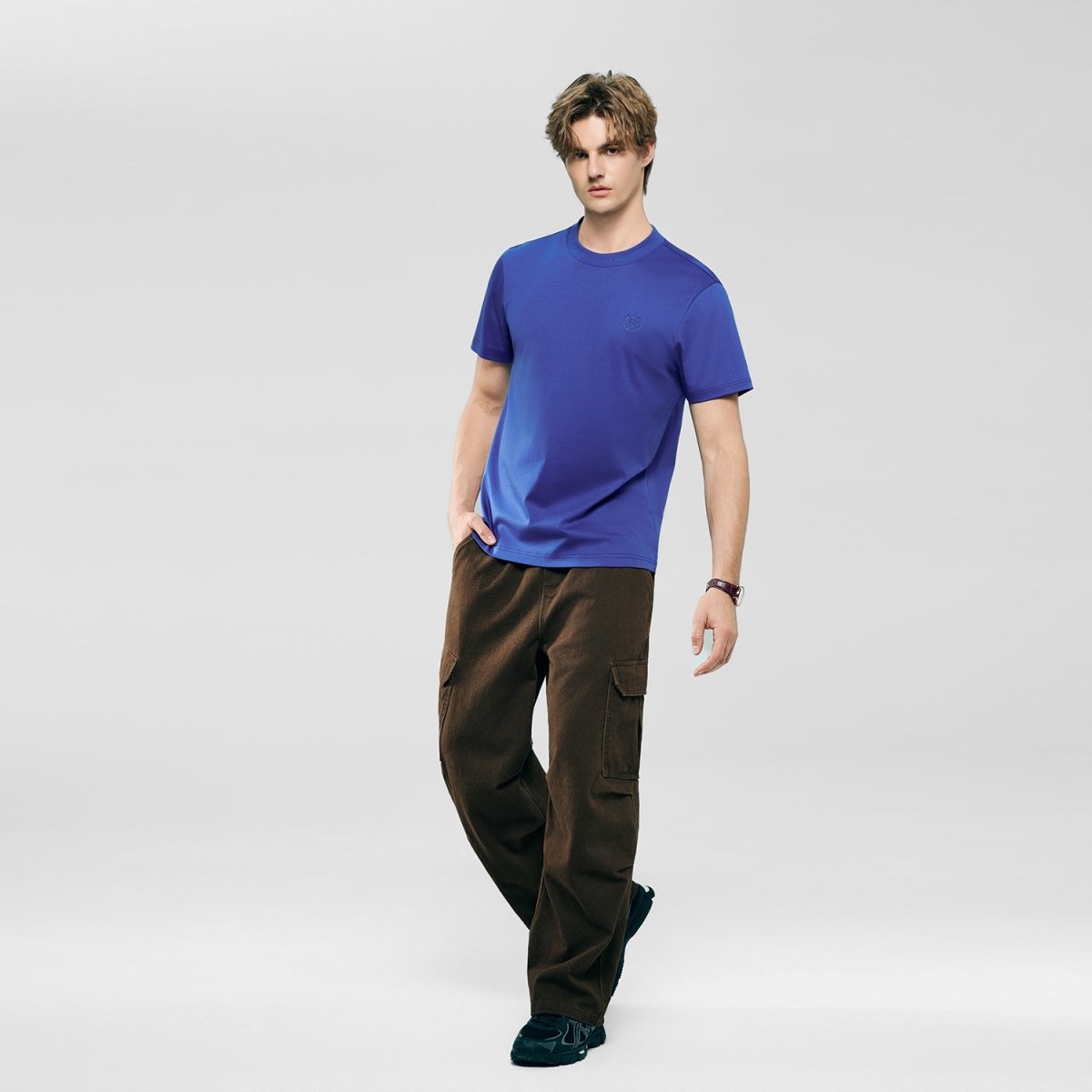 Men's Slim Fit Liquid Touch Cotton Crew Neck Tee