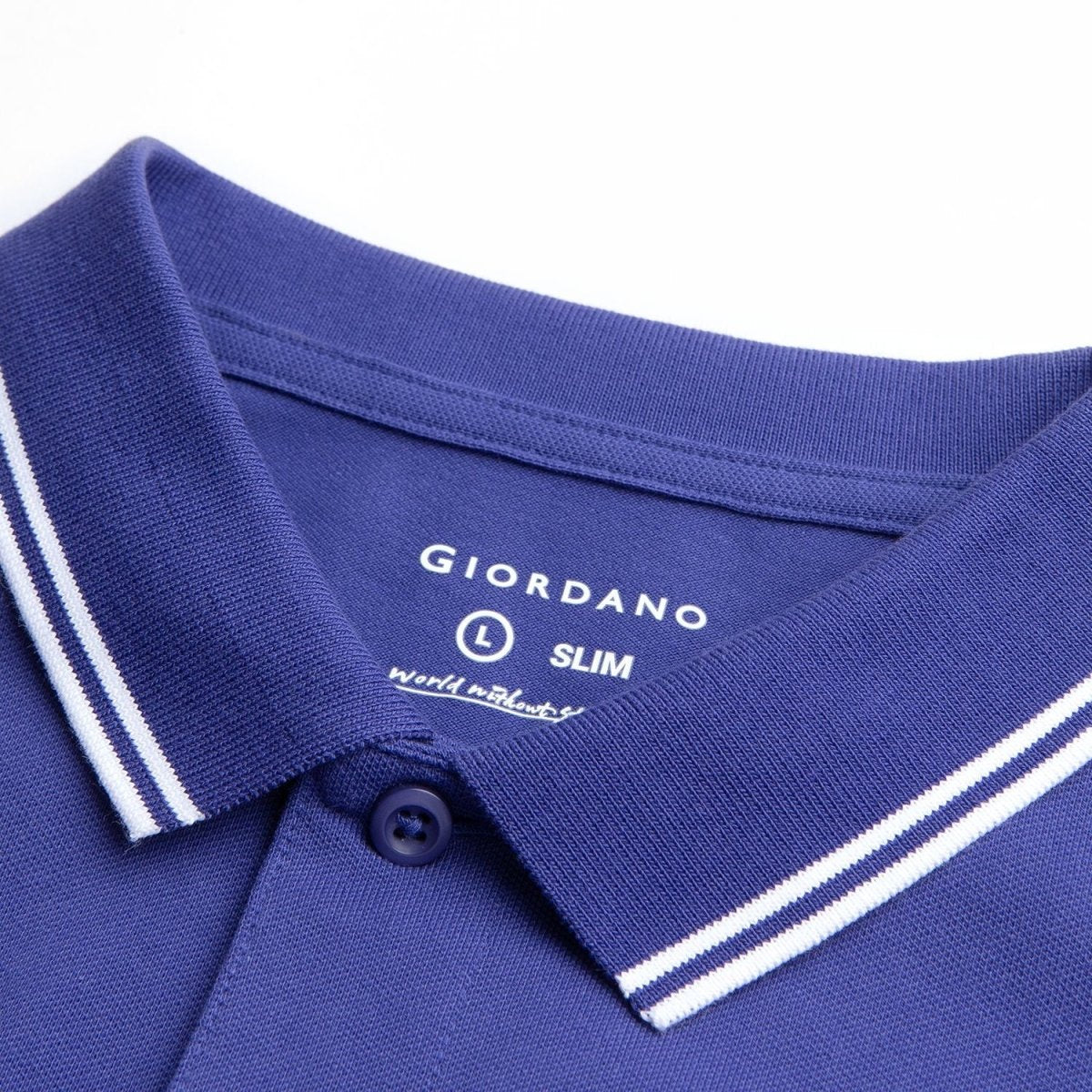 Men's Slim Pique Cotton Lycra Solid Polo with Flat Knit Collar