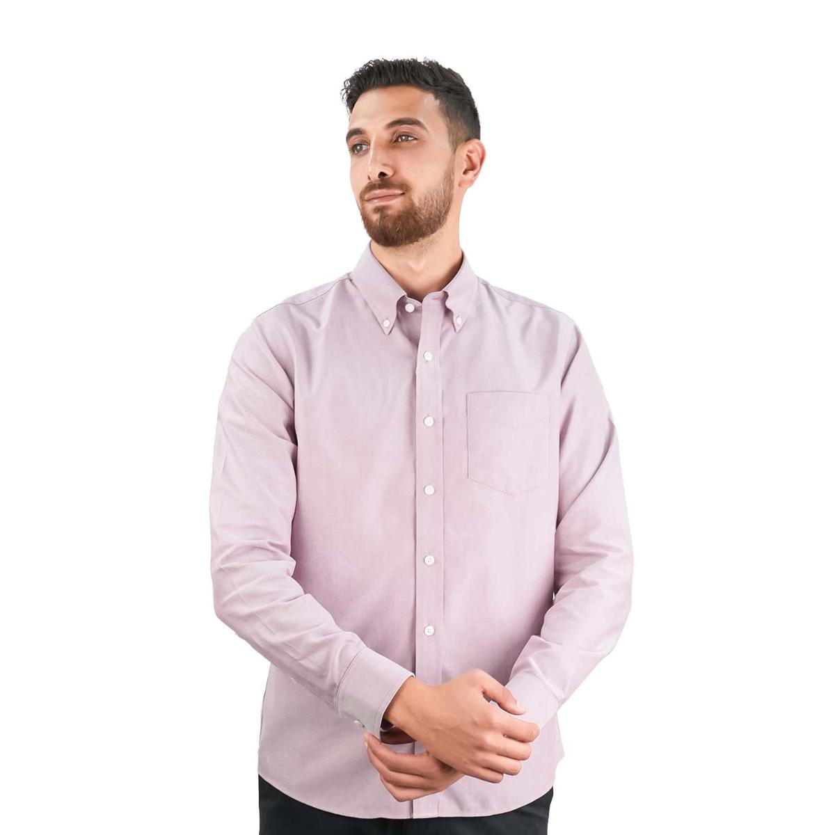Men's Wrinkle-Free Cotton Oxford Long Sleeve Shirt