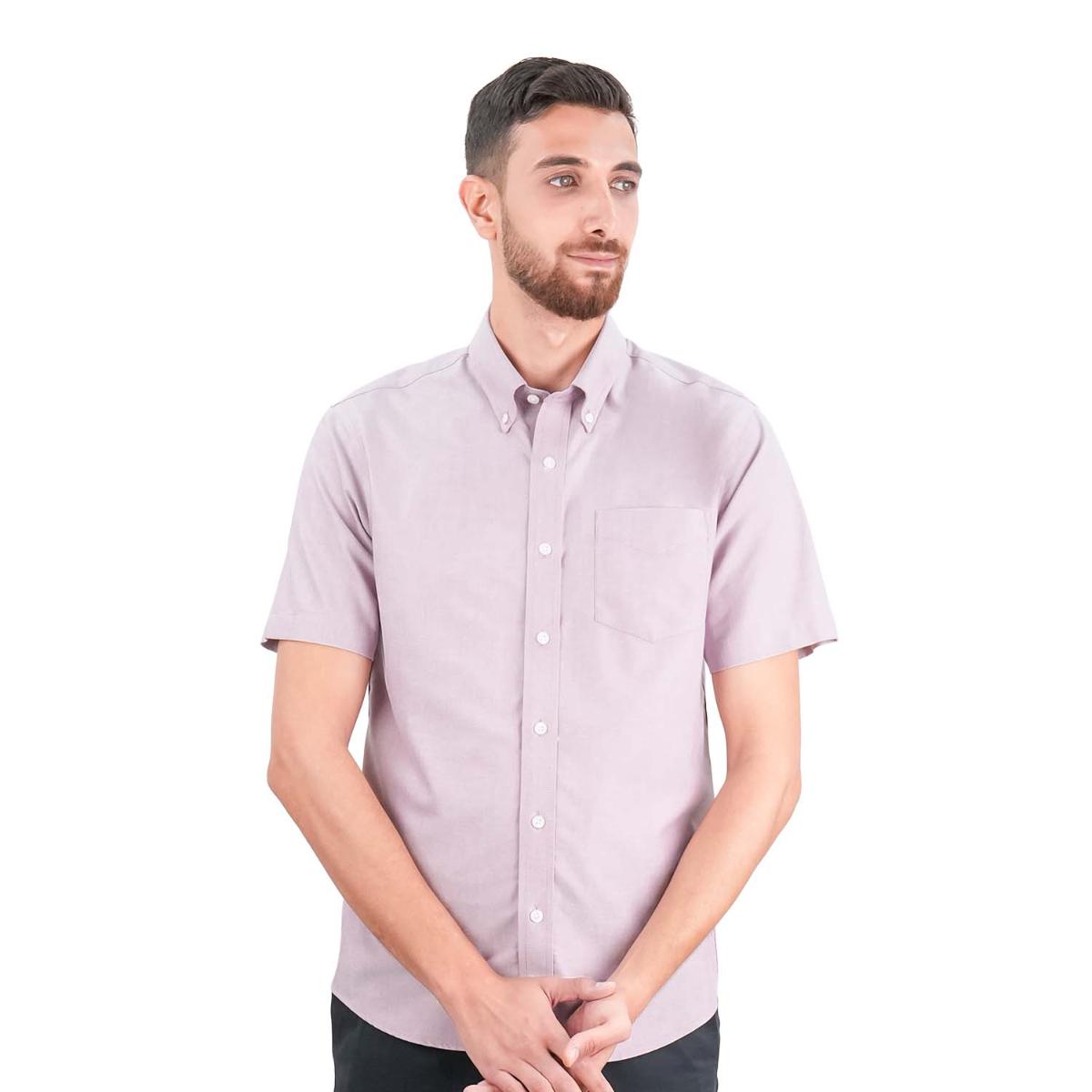 Men's Wrinkle-Free Short Sleeve Cotton Oxford Shirt